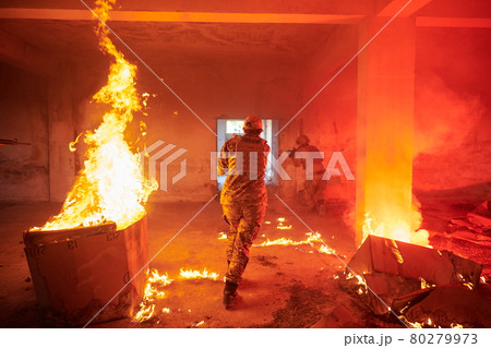 military troops in action urban environment 80279973