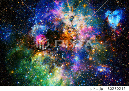 Outer space art. Starfield. Elements of this image furnished by NASA. 80280215