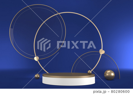 pedestal blue on blue background for the presentation . 3D rendering pedestal blue on blue background for the presentation . 3D rendering 80280600
