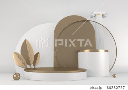 Roman podium white for cosmetic product on background granite white. 3d rendering Roman podium white for cosmetic product on background granite white. 3d rendering 80280727