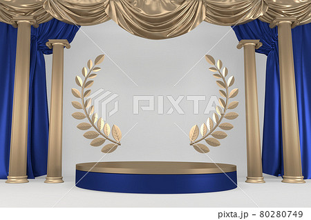 Victory blue adstract , podium for cosmetic product. 3d rendering 80280749