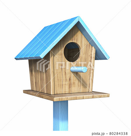 Birdhouse with blue roof 3D Birdhouse with blue roof 3D 80284338