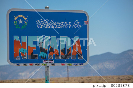 Welcome to Nevada Border Sign 80285378
