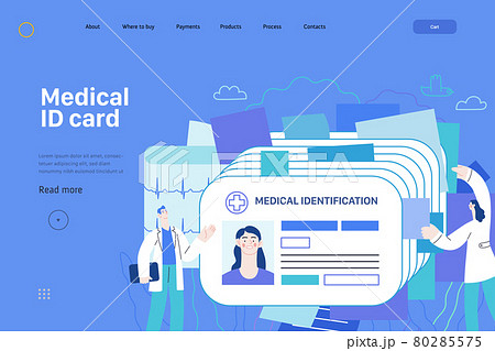 Medical id card, health card - medical insurance web template 80285575