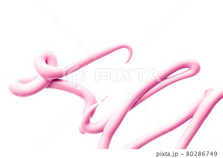 Blush pink beauty cosmetic texture isolated on white background, smudged makeup emulsion cream smear or foundation smudge, cosmetics product and paint strokes 80286749