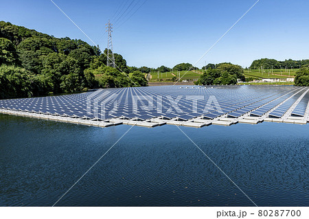 農業用の溜池を利用した太陽光発電施設 農業用の溜池を利用した太陽光発電施設 80287700
