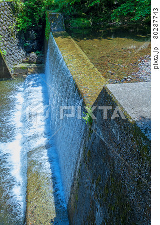 中木川　砂防堰堤　中木ダム、妙義湖上流付近　初夏の周辺景色　　　　　　 80287743