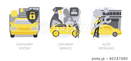 Automobile care service abstract concept vector illustrations. 80287880