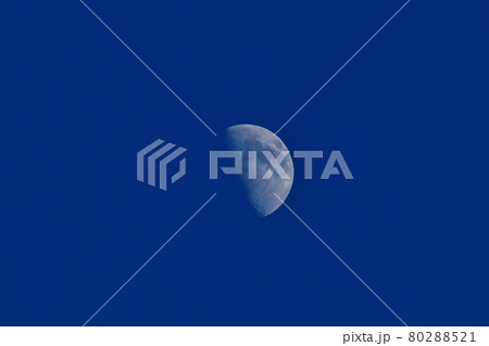 北杜市白州町、満月に向かう七月十八日の月。月齢8 北杜市白州町、満月に向かう七月十八日の月。月齢8 80288521