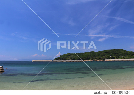 網地白浜の海と青い空 80289680