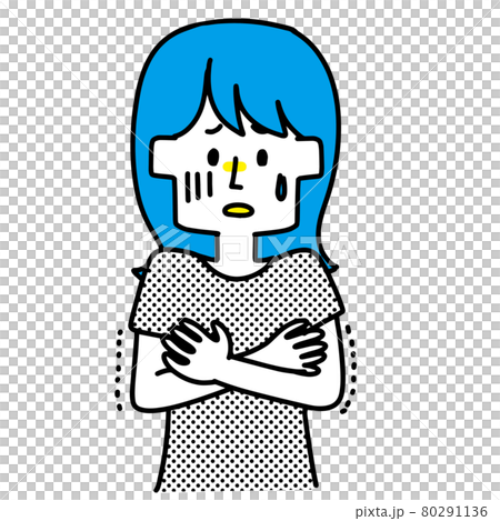 一個女人不寒而栗的插圖 一個女人不寒而栗的插圖 80291136