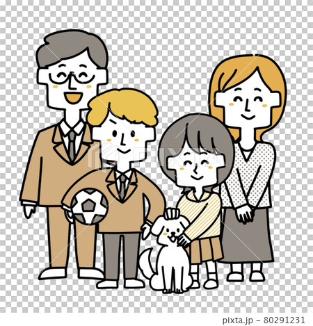 ペットと四人家族 ペットと四人家族 80291231