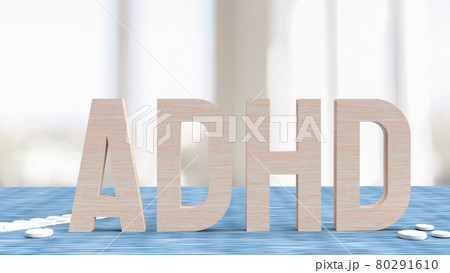 adhd wood in living room for medical concept 3d rendering 80291610
