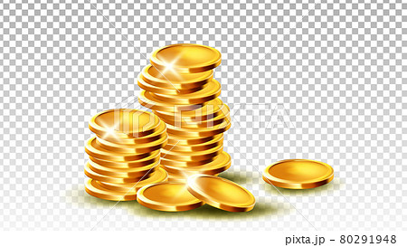 Coins Pile Stack Gambling Game Jackpot Vector 80291948