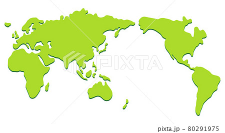 おおまかでシンプルな世界地図 アジア中心 細部省略のイラスト素材