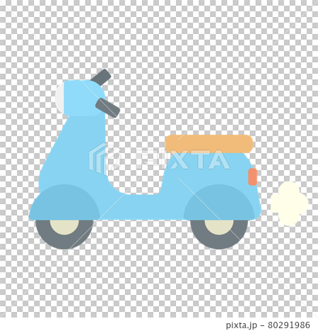 シンプルでかわいいスクーターのイラスト フラットデザインのイラスト素材
