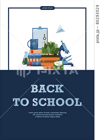 Back to school. Advertising banner, sale, online store, web. Stationery for school, university and office. Cartoon school supplies. Flat illustrations for elementary school. Bright cut out cliparts Back to school. Advertising banner, sale, online store, web. Stationery for school, university and office. Cartoon school supplies. Flat illustrations for elementary school. Bright cut out cliparts 80293029