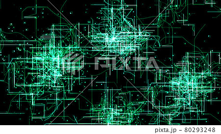 サイバー　回路　グリッド　CG　背景　壁紙 80293248
