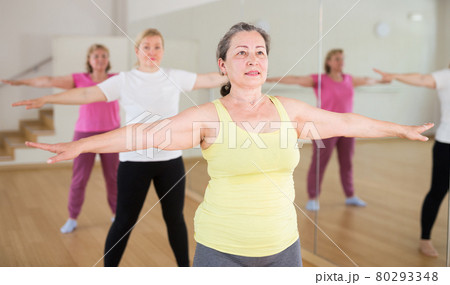 Three aged women are training Three aged women are training 80293348