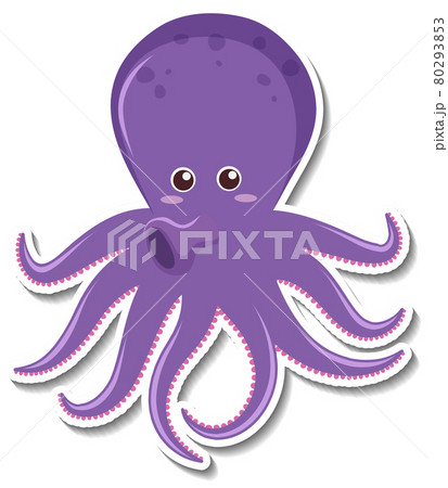Cute octopus cartoon character sticker Cute octopus cartoon character sticker 80293853