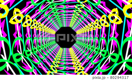 サイバー　トンネル　デジタル　CG　背景　壁紙 80294317