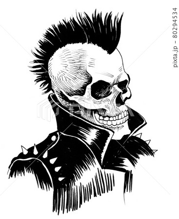 Punk Mohawk, Black and White / ToolCrypto / Pixel Art - Punk