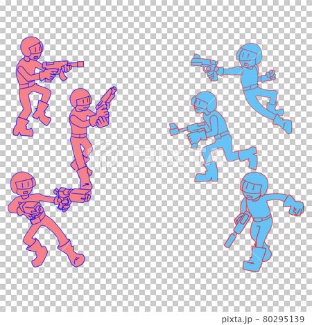 ゲームで戦う兵士たちのイラスト ゲームで戦う兵士たちのイラスト 80295139