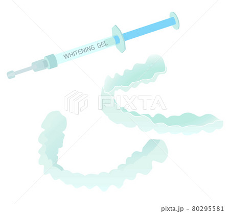 ホワイトニングジェルとマウスピースのイラスト素材