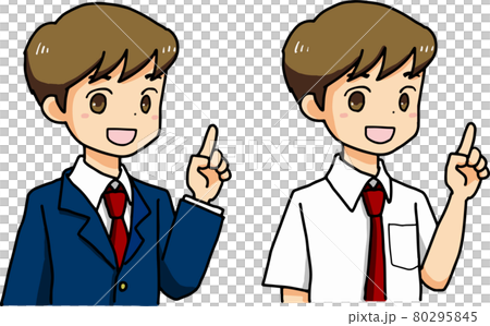 穿著校服的男生笑著指指點點(夏裝和冬裝) 穿著校服的男生笑著指指點點(夏裝和冬裝) 80295845