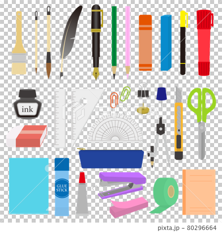 文房具のイラストセット 文房具のイラストセット 80296664