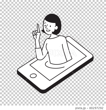 女性簡單插圖對話智能手機 80297292