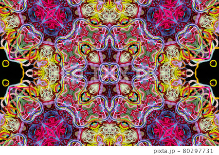 Abstract pattern of colorful threads with 3D effect 80297731