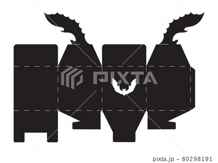 Happy Halloween treat box. Simple packaging die cut template for sweets, candies, small presents, bakery. Gift party favor box for laser cut, great design for any purposes, birthdays, baby showers. 80298191