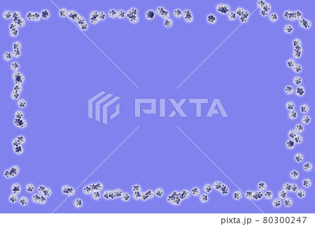 お花フレーム枠カード1 青 白ふちぼかしあり ポストカード比率 グリーティングカード のイラスト素材