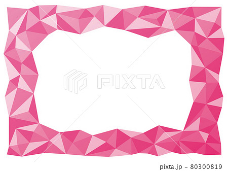 ピンクのポリゴン模様のフレーム 背景 幾何学模様のイラスト素材