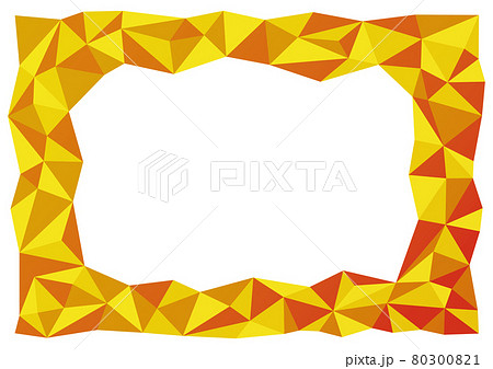 オレンジ系のポリゴン模様のフレーム 背景 幾何学模様のイラスト素材