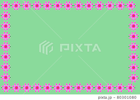 秋桜フレーム枠カード1-白ふちあり(ポストカード比率)(グリーティングカード) 80301080