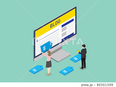 ハッシュタグ・タグ付けのイラスト素材 80301399