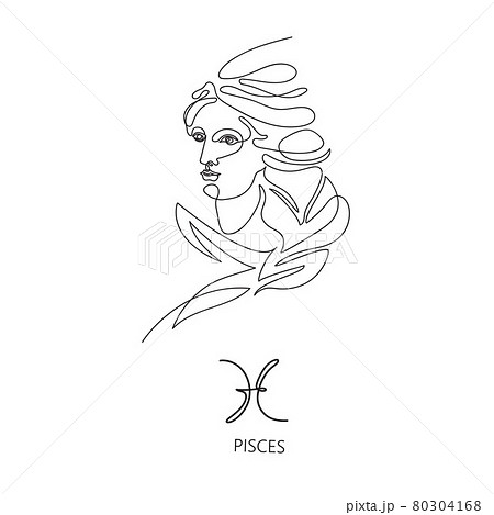Pisces zodiac sign. The symbol of the astrological horoscope. 80304168