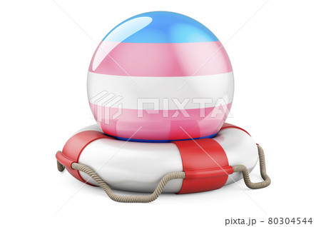 Lifebelt with Transgender flag. 3D rendering 80304544