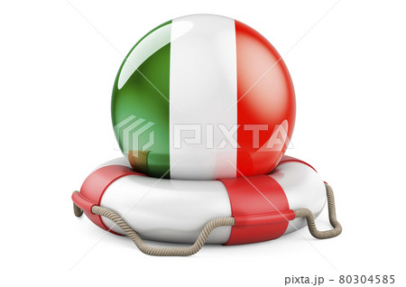 Lifebelt with Irish flag. Safe, help and protect of Ireland concept. 3D rendering Lifebelt with Irish flag. Safe, help and protect of Ireland concept. 3D rendering 80304585