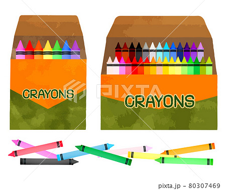 かわいいクレヨンセットのイラストのイラスト素材