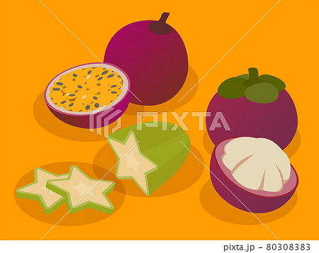 トロピカルフルーツのベクターイラスト素材のイラスト素材 8030