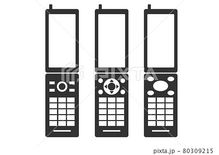 ガラケー　フィーチャーフォン　携帯電話　イラスト 80309215