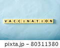 Vaccination word on blue background 80311380