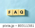 FAQ word on the blue background 80311381