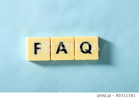 FAQ word on the blue background 80311381