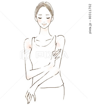 予防接種後のケア　女性のイラスト 80311702