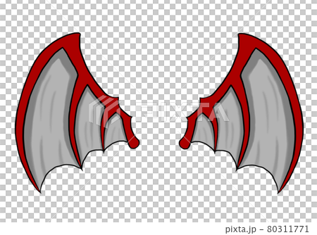 赤いドラゴンの翼のイラスト素材