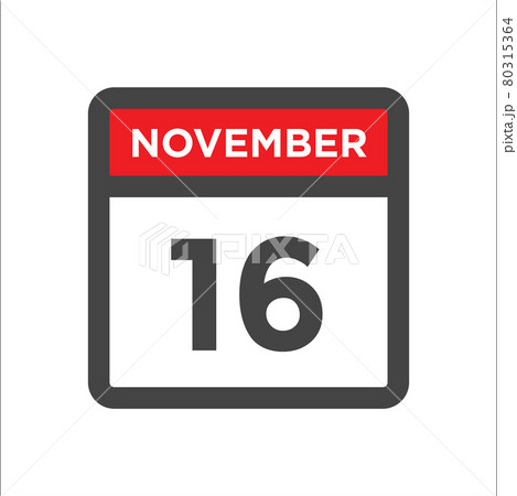 November 16 calendar icon with day and month 80315364